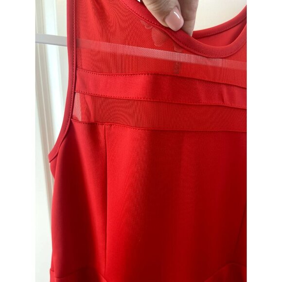 Lulus Dress Womens S Fit and Flare Mesh Red knee Length Sleeveless Side Zip - Picture 3 of 6